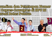 Pengundian dan Penetapan Nomor Urut Capres-Cawapres di KPU RI Diwarnai Balas Pantun