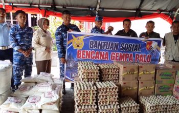 TNI AU Mutiara Palu Salurkan Bantuan Logistik untuk Korban Gempa di Parigi Moutong