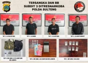 Empat Terduga Penyalahguna Sabu Diciduk Ditresnarkoba Polda Sulteng di Tiga Lokasi Parigi Moutong